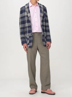 Blazer Etro in cotone e lino check