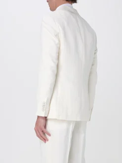 Blazer monopetto Boss in seta e lino