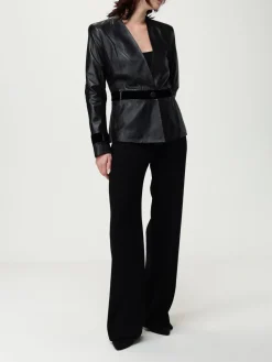 Blazer monopetto Emporio Armani in pelle