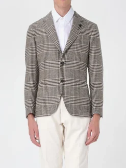 Blazer monopetto Lardini in lana e cashmere check