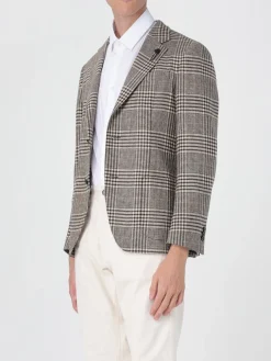 Blazer monopetto Lardini in lana e cashmere check