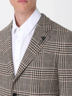 Blazer monopetto Lardini in lana e cashmere check