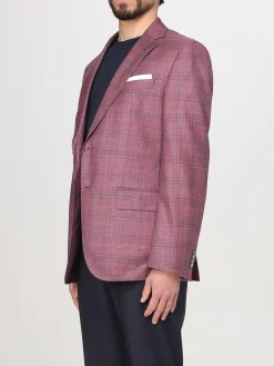 Blazer moonopetto Boss in misto lana check