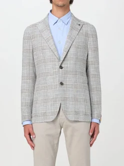 Blazer Tagliatore in lino e seta check