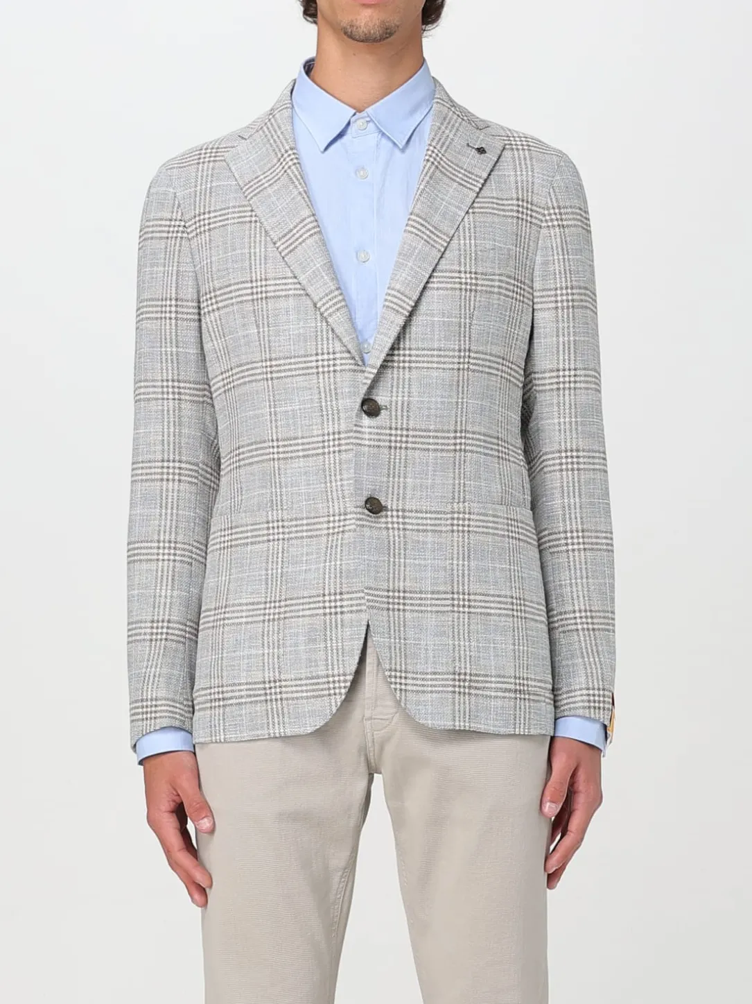 Blazer Tagliatore in lino e seta check