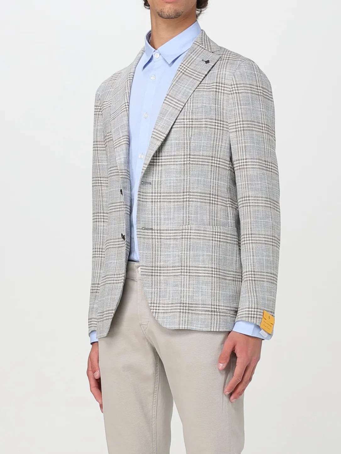 Blazer Tagliatore in lino e seta check