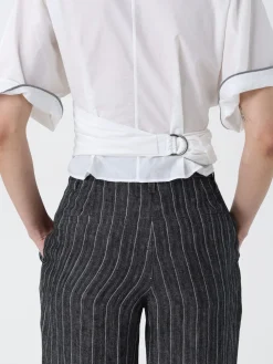 Blusa Brunello Cucinelli in cotone con monile nickel-free