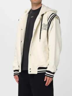 Bomber in cotone con maxi logo Off-white