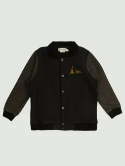 Bomber in cotone organico con logo Bonpoint