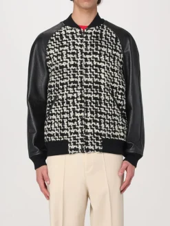 Bomber Valentino in pelle e lana