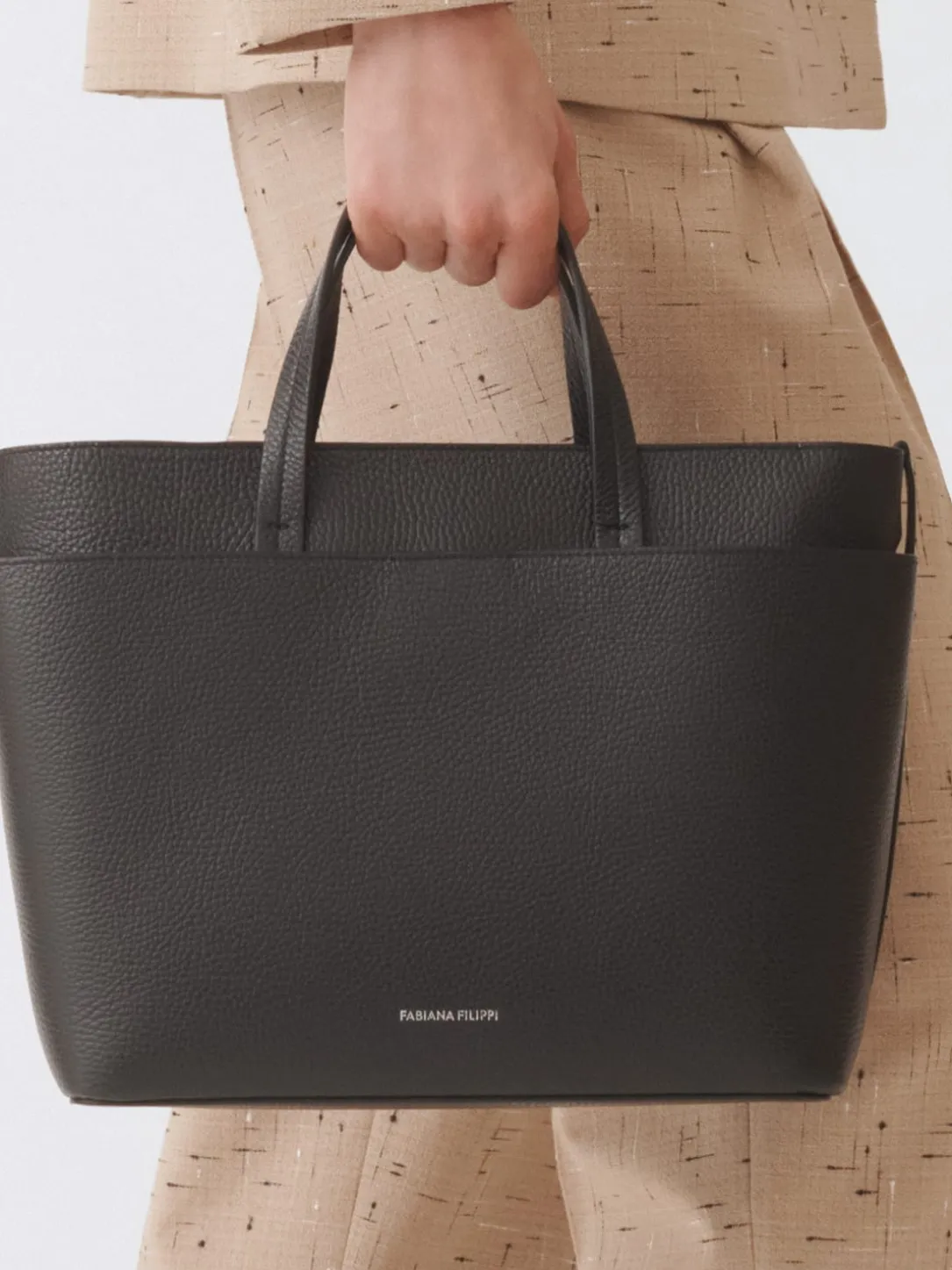 Borsa a mano in pelle a grana Fabiana Filippi