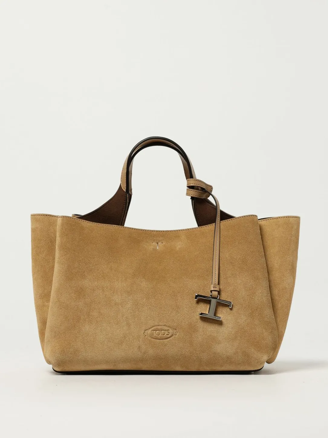 Borsa a mano in pelle di vitello scamosciata Tod's