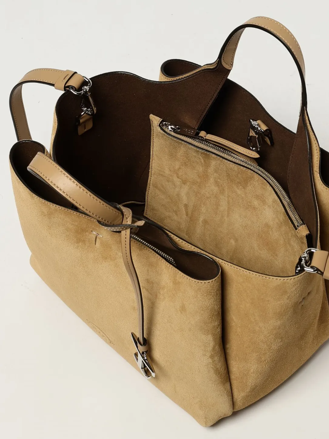 Borsa a mano in pelle di vitello scamosciata Tod's