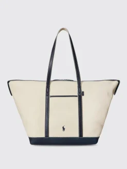 Borsa a spalla in canvas e pelle Polo Ralph Lauren