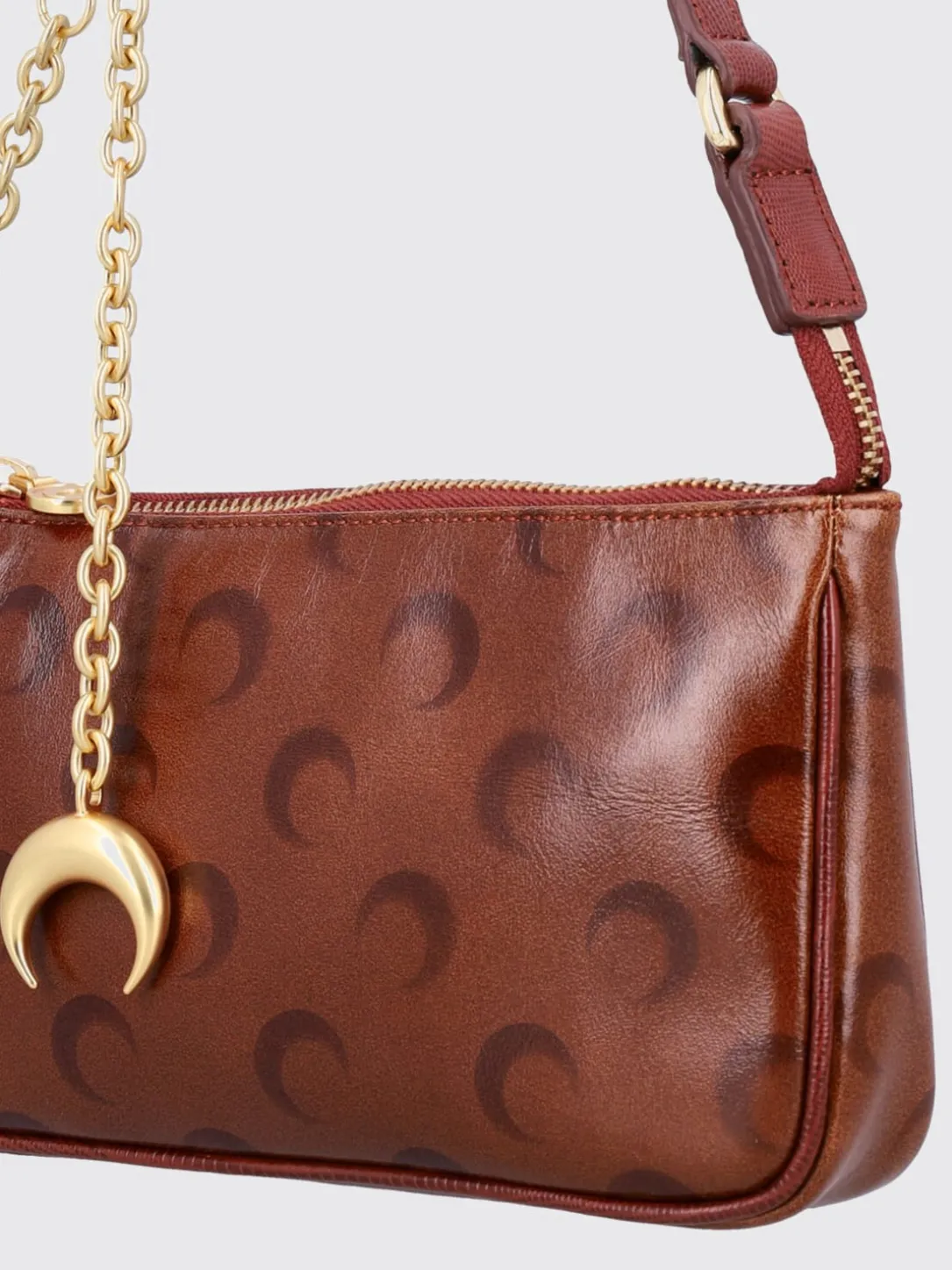 Borsa a spalla in pelle con logo Marine Serre