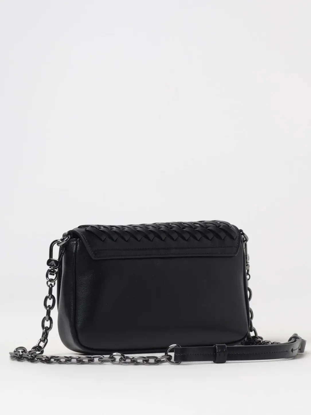 Borsa a spalla in pelle intrecciata Emporio Armani