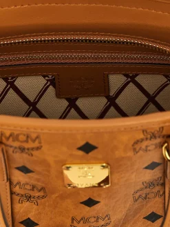 Borsa a spalla in pelle sintetica logata Mcm