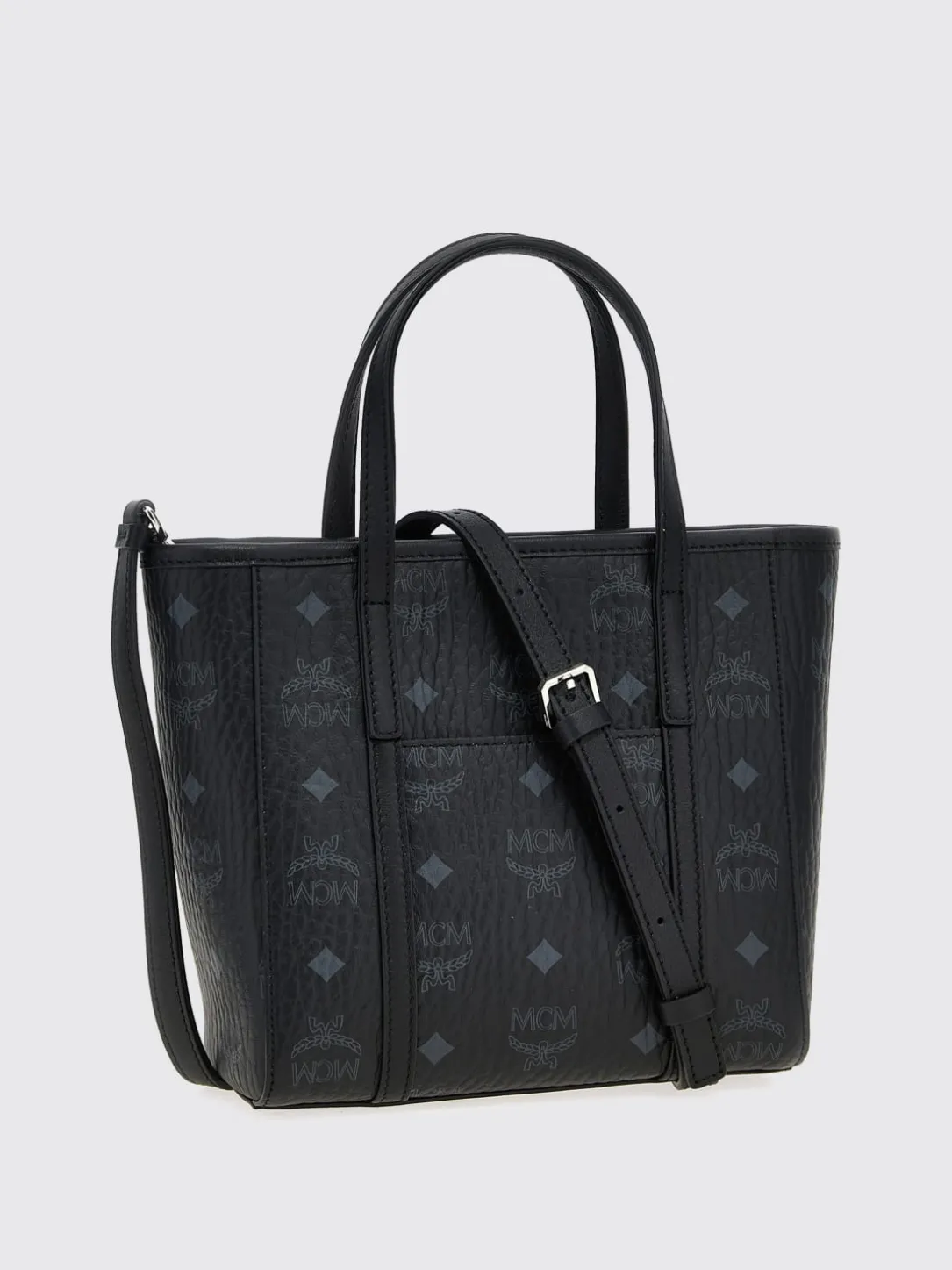 Borsa a spalla in pelle sintetica logata Mcm