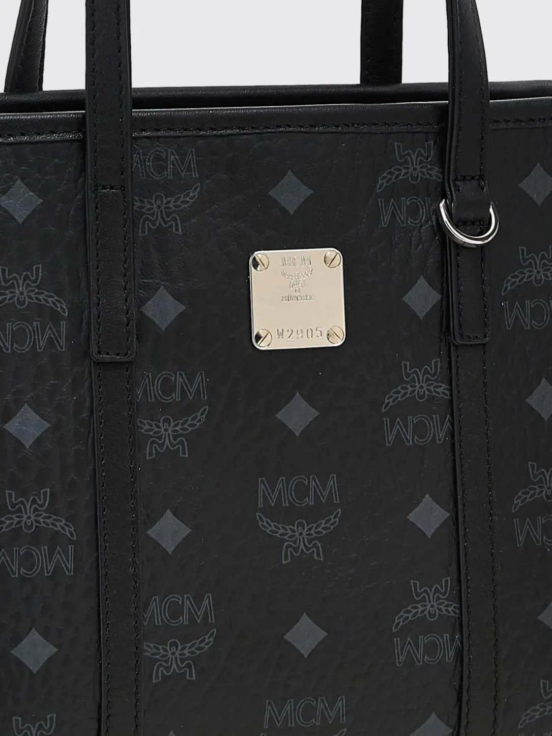 Borsa a spalla in pelle sintetica logata Mcm