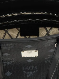 Borsa a spalla in pelle sintetica logata Mcm