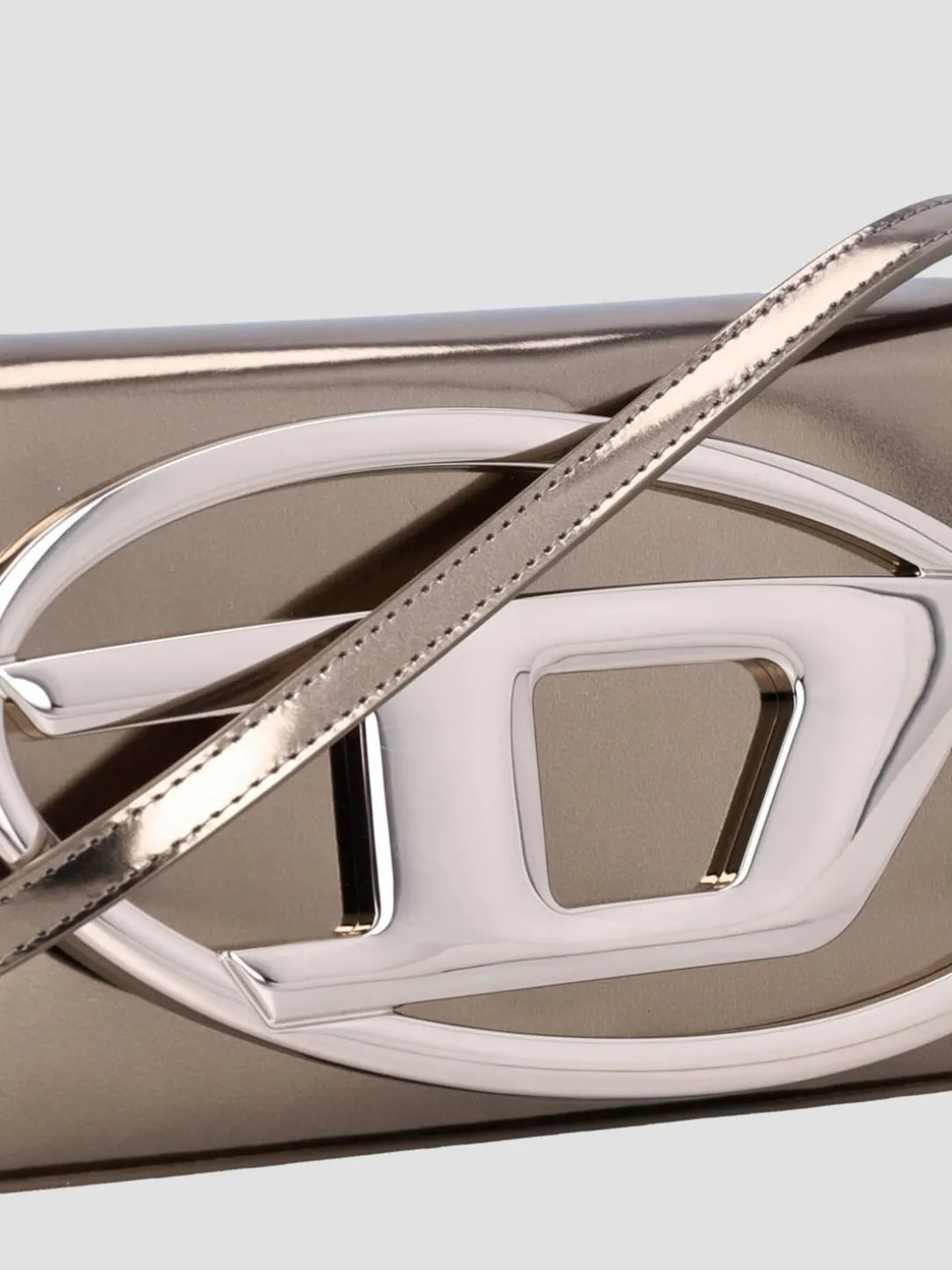 Borsa a spalla Oval D Diesel in pelle con catena 1Dr