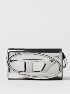 Borsa a spalla Oval D Diesel in pelle con catena 1Dr