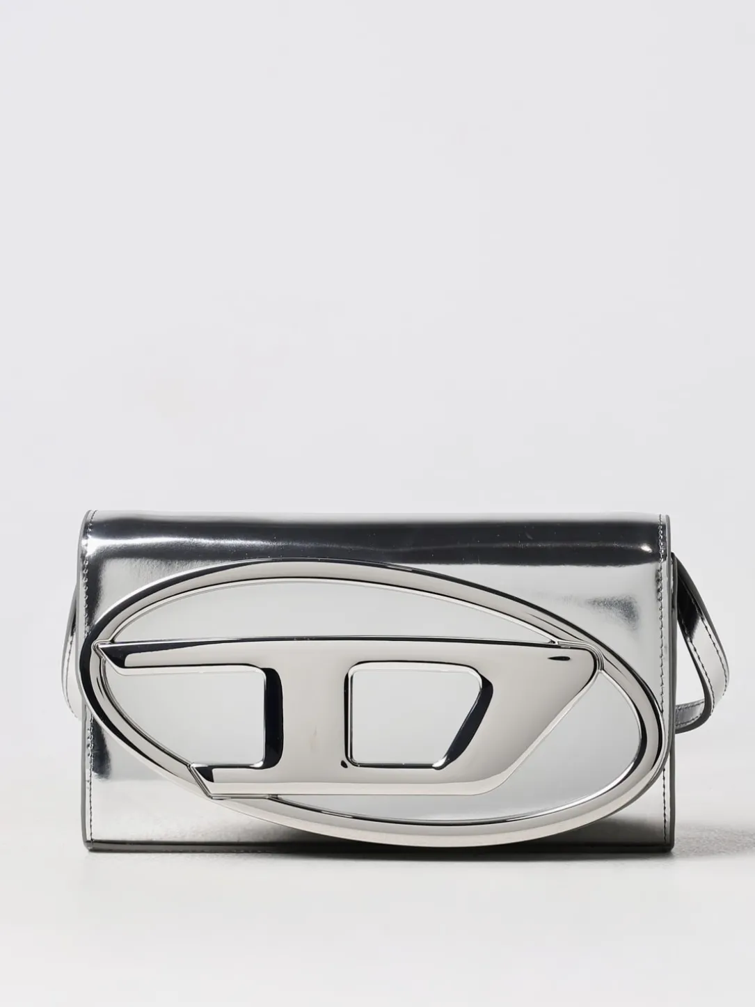 Borsa a spalla Oval D Diesel in pelle con catena 1Dr