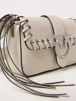 Borsa a spalla soft Love Bag Slouchy con frange Pinko