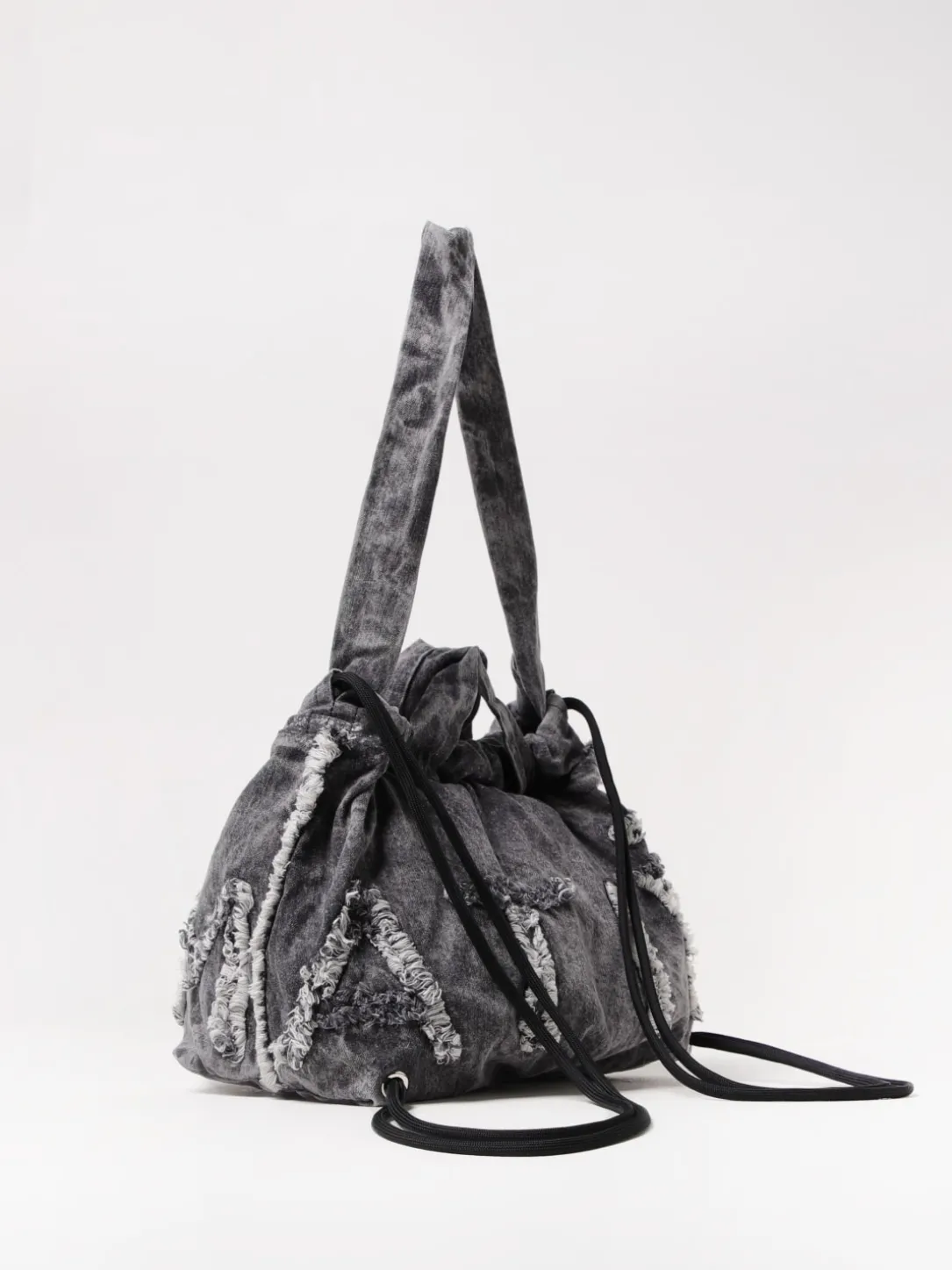 Borsa a spalla Vic Matiè trasformabile in canvas con logo sfrangiato