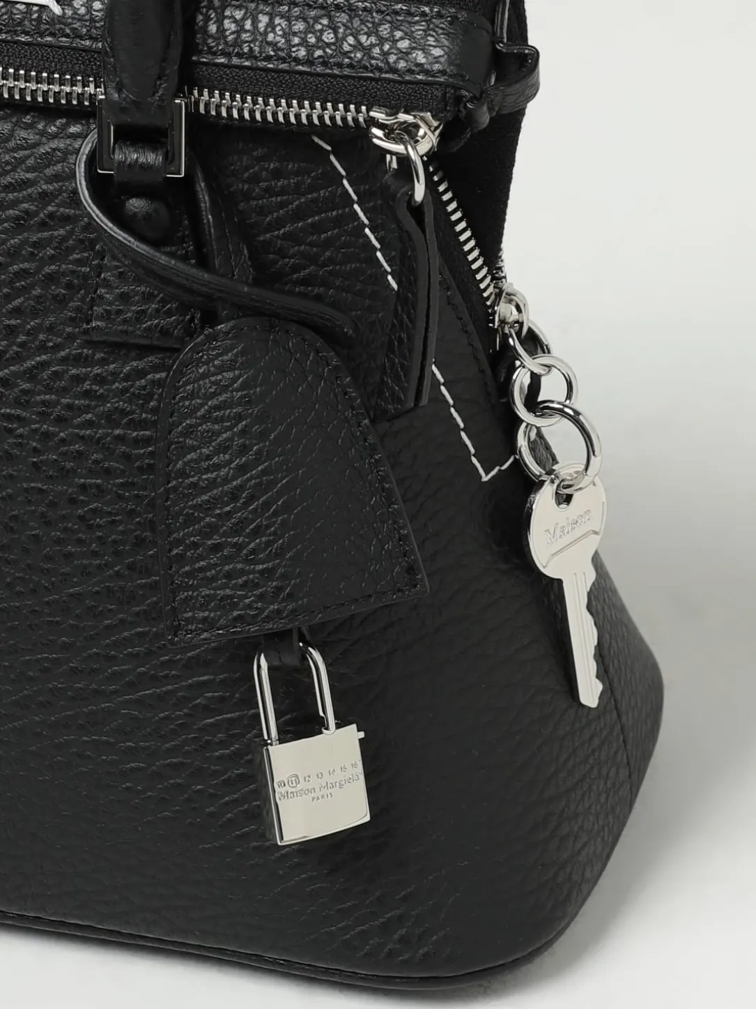 Borsa 5AC Maison Margiela in pelle a grana e canvas