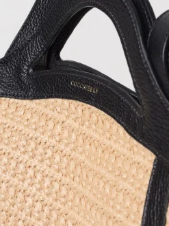 Borsa Amalia Coccinelle in rafia e pelle a grana