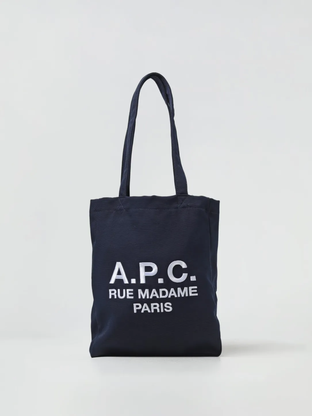 Borsa A.P.C. in canvas con logo ricamato