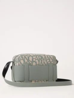 Borsa Armani Exchange in cotone spalmato con logo all over