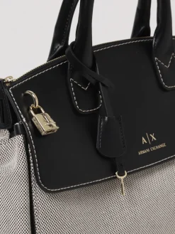 Borsa Armani Exchange in canvas e pelle sintetica