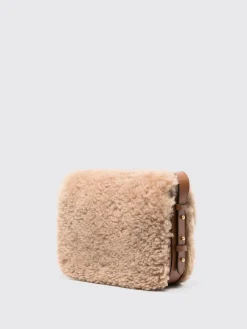 Borsa Bellissima Mini Soeur in shearling e pelle