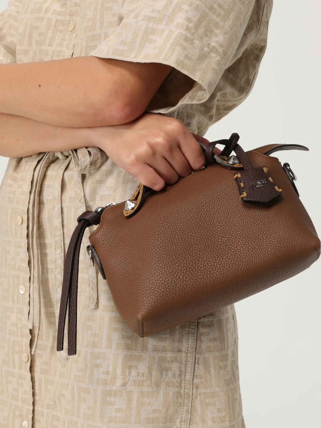 Borsa by The Way Soft Selleria Mini Fendi in Cuoio Romano a grana