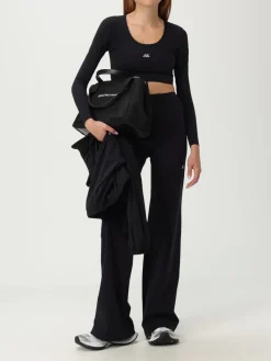 Borsa Cabas Navy S Balenciaga in canvas con logo stampato