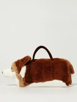 Borsa Corgi Moschino Couture in pelliccia sintetica
