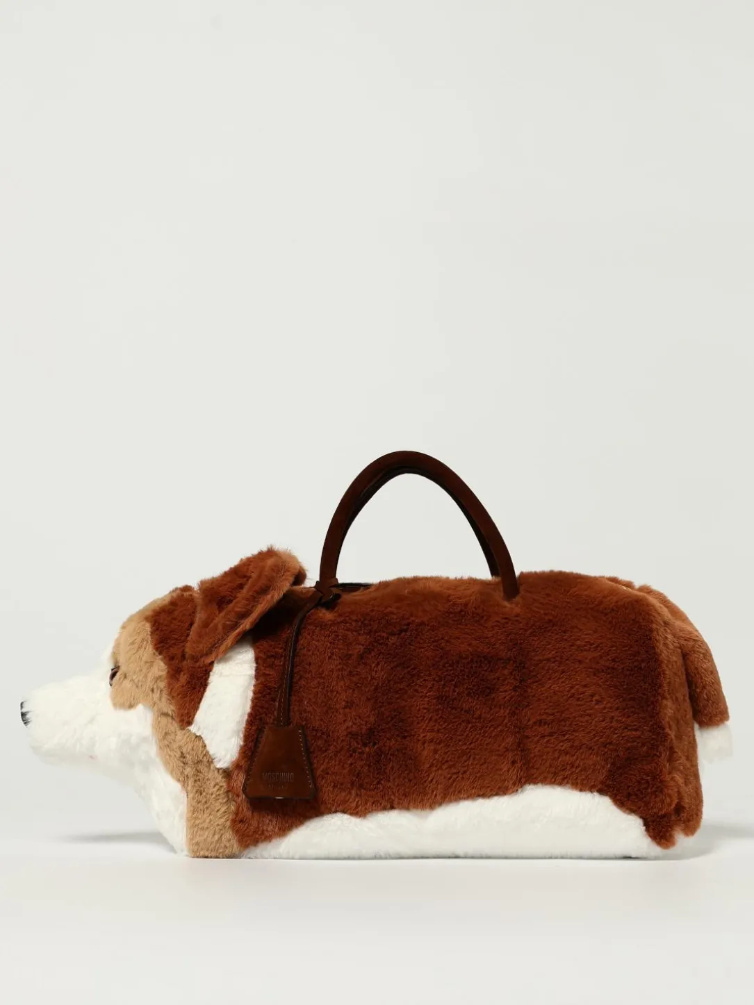 Borsa Corgi Moschino Couture in pelliccia sintetica