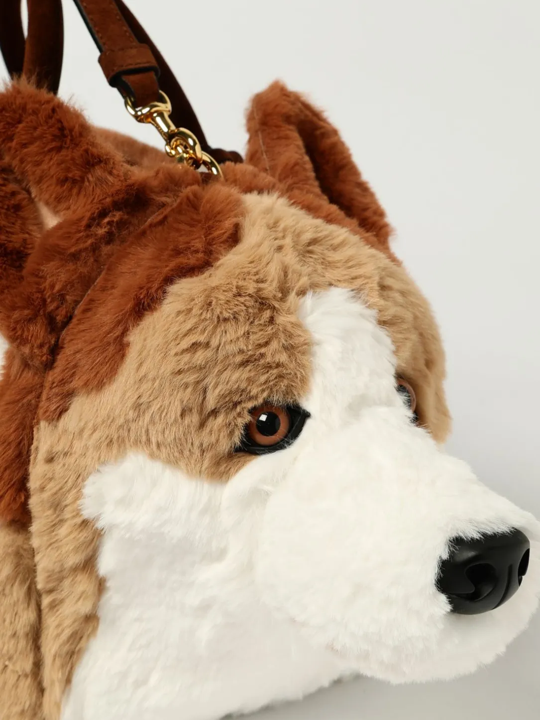 Borsa Corgi Moschino Couture in pelliccia sintetica