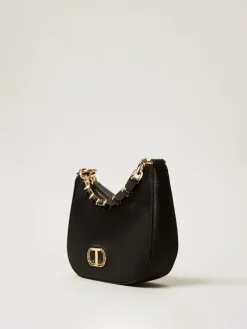 Borsa 'Croissant' in raso con strass Twinset