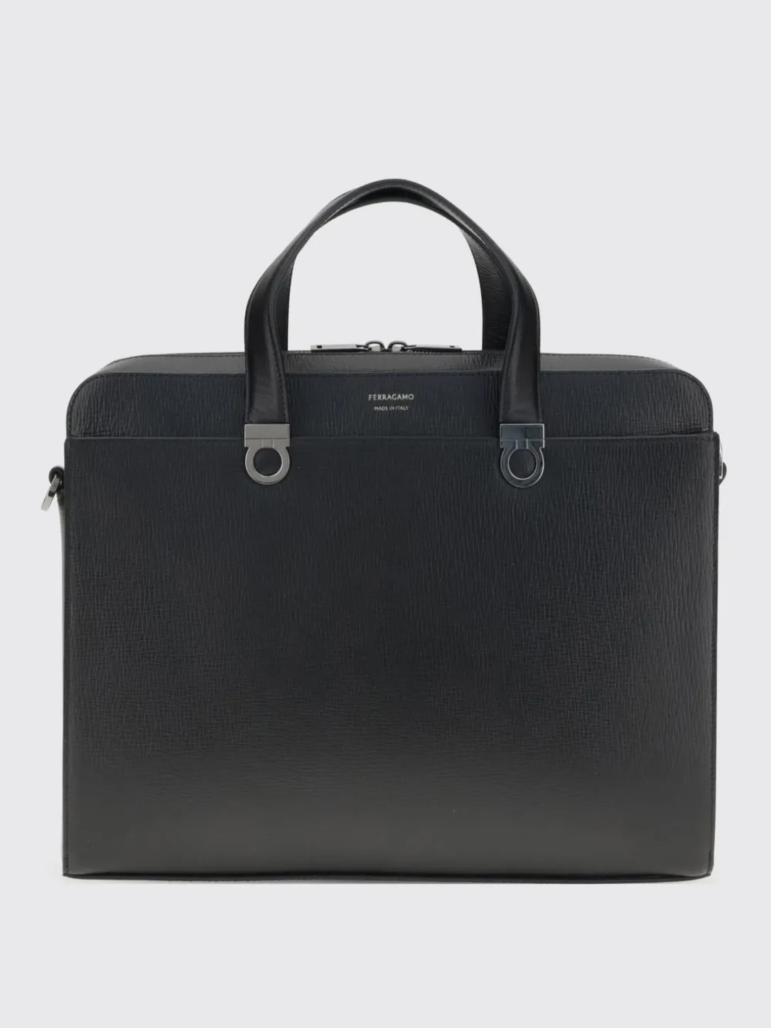 Borsa da lavoro Gancini Ferragamo in pelle martellata