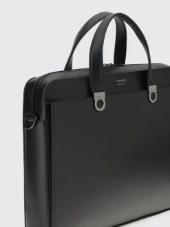 Borsa da lavoro Gancini Ferragamo in pelle martellata