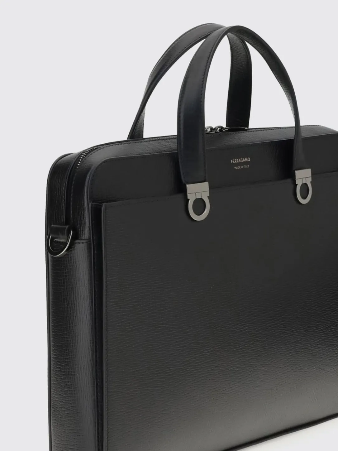 Borsa da lavoro Gancini Ferragamo in pelle martellata