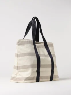 Borsa EA7 Swinwear in canvas di cotone a righe