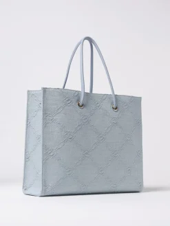 Borsa Elisabetta Franchi in rafia con logo jacquard