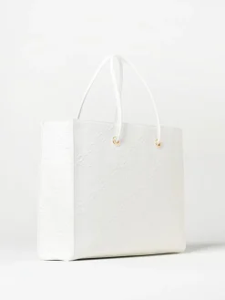 Borsa Elisabetta Franchi in rafia con logo jacquard