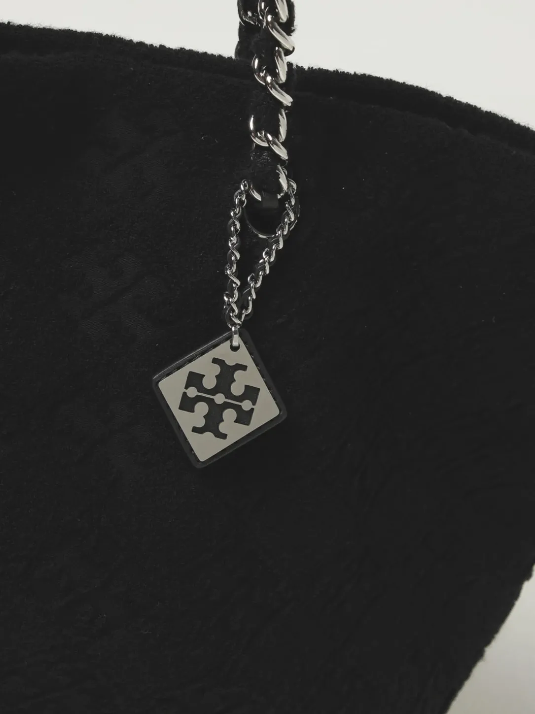 Borsa Ella Terry Tory Burch in spugna con monogram jacquard