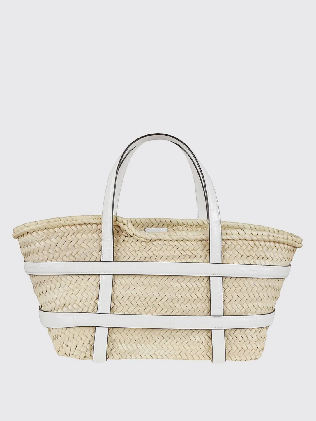 Borsa Ella Tory Burch in rafia intrecciata e pelle