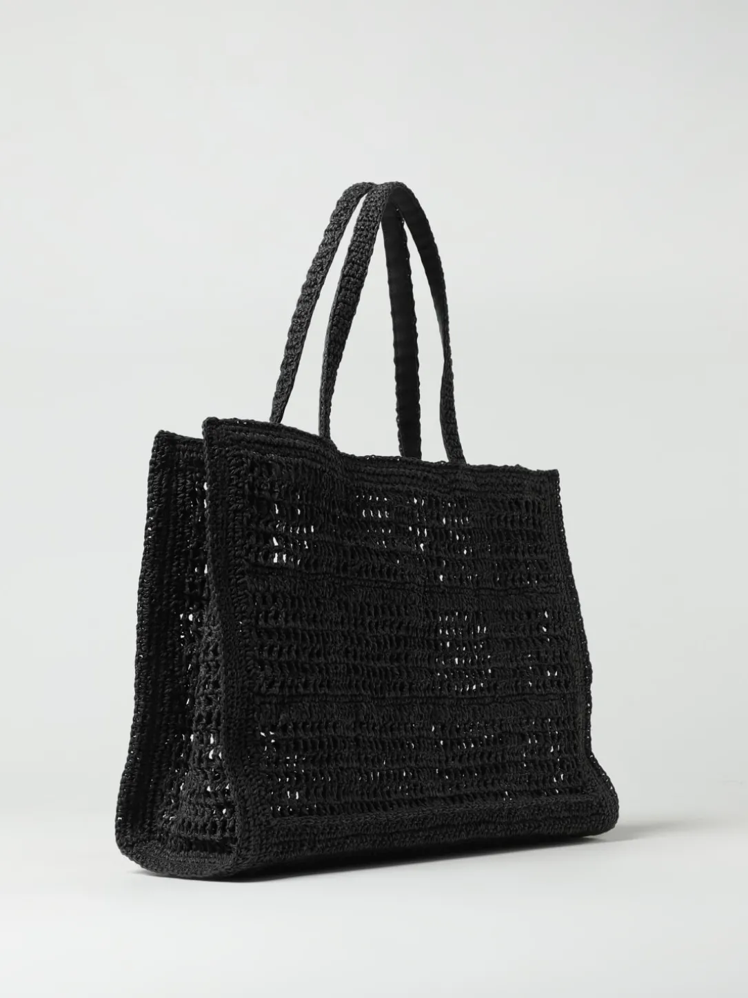 Borsa Ella Tory Burch in rafia crochet e pelle